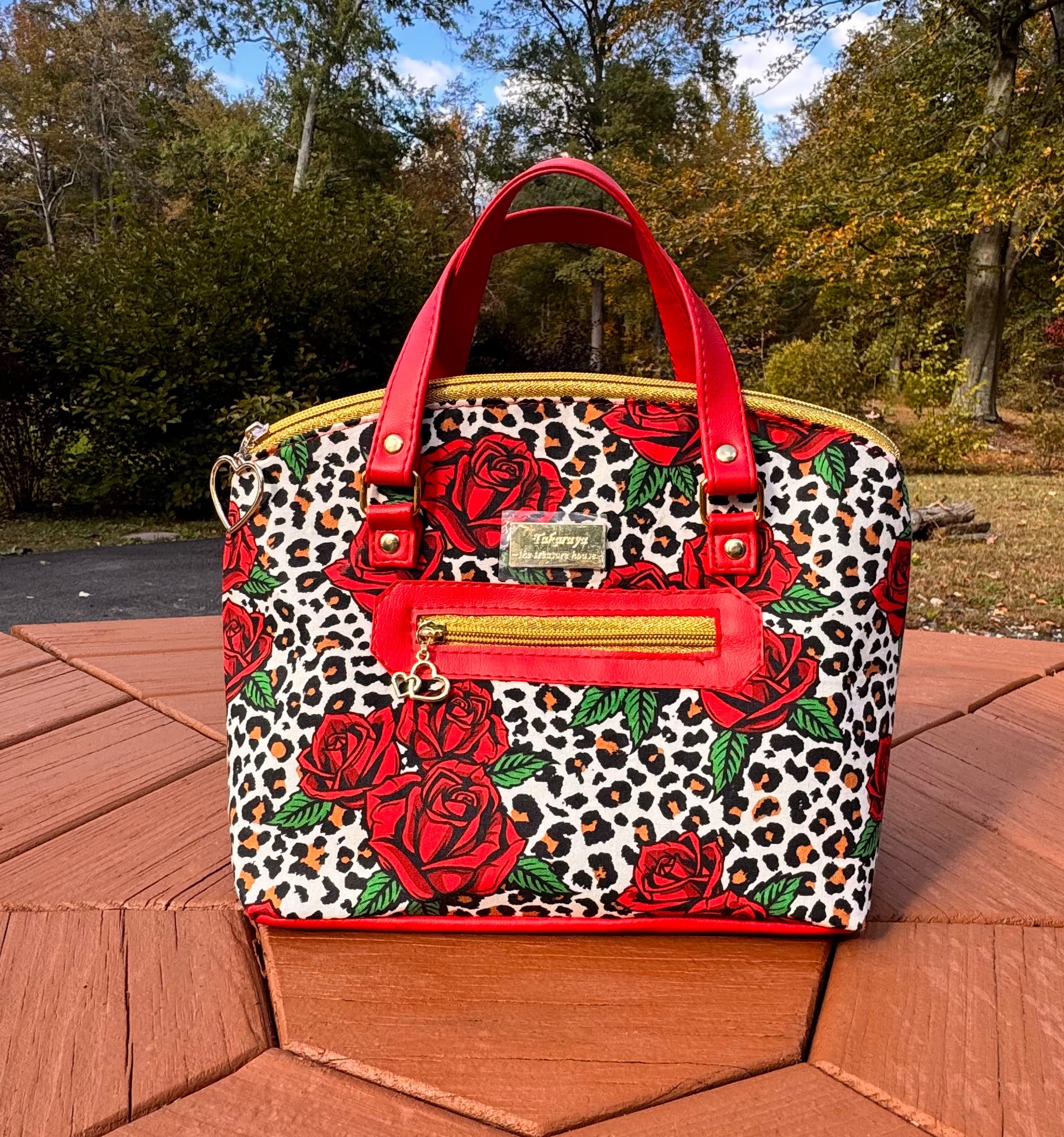 Leopard & Roses tote