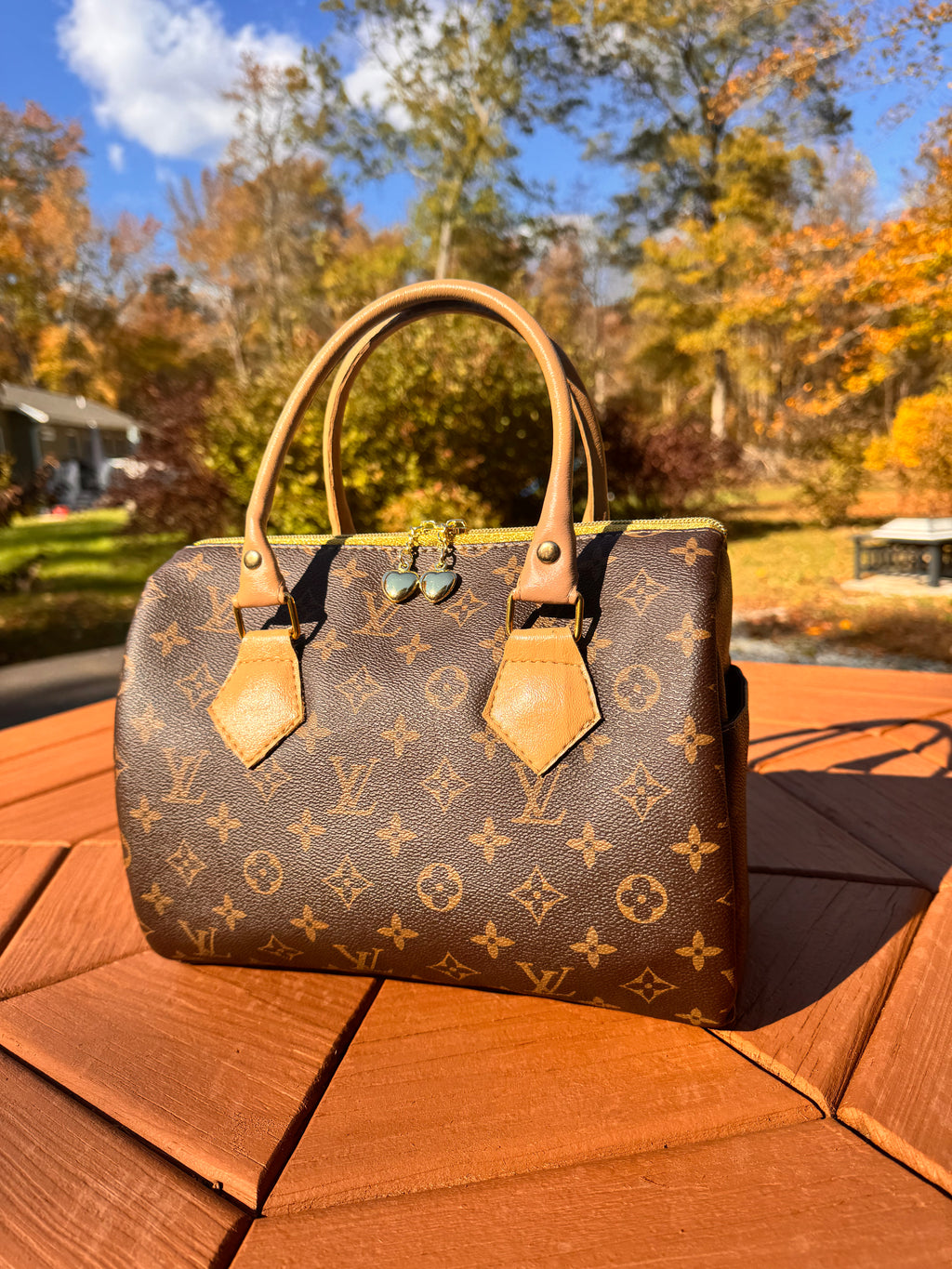 LV inspired barrel bag