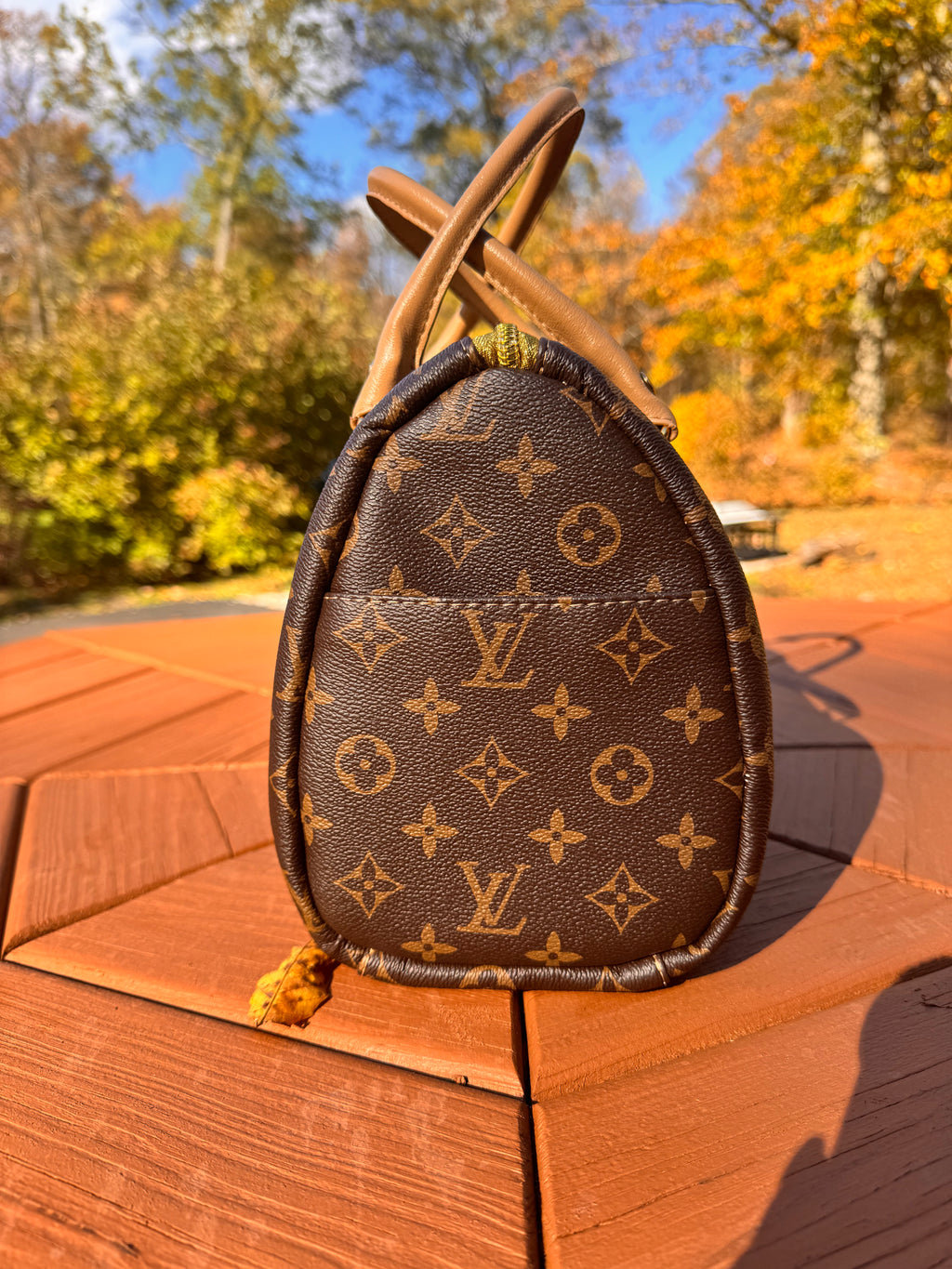 LV inspired barrel bag