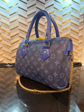 Blue LV inspured barrel bag