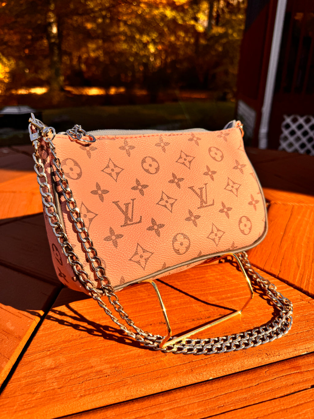 Pink LV inspired crossbody